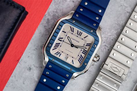 cartier santos 2022 blue|santos de cartier blue.